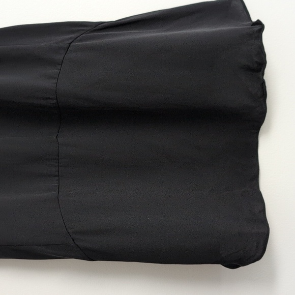 Theory 100% Black Silk Racerback Flowy Tunic Top Size S - Picture 4 of 6